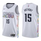 Denver Nuggets #15 Carmelo Anthony White City Stitched Jersey