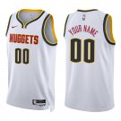 Denver Nuggets #00 Custom Name And Number White Stitched Jersey