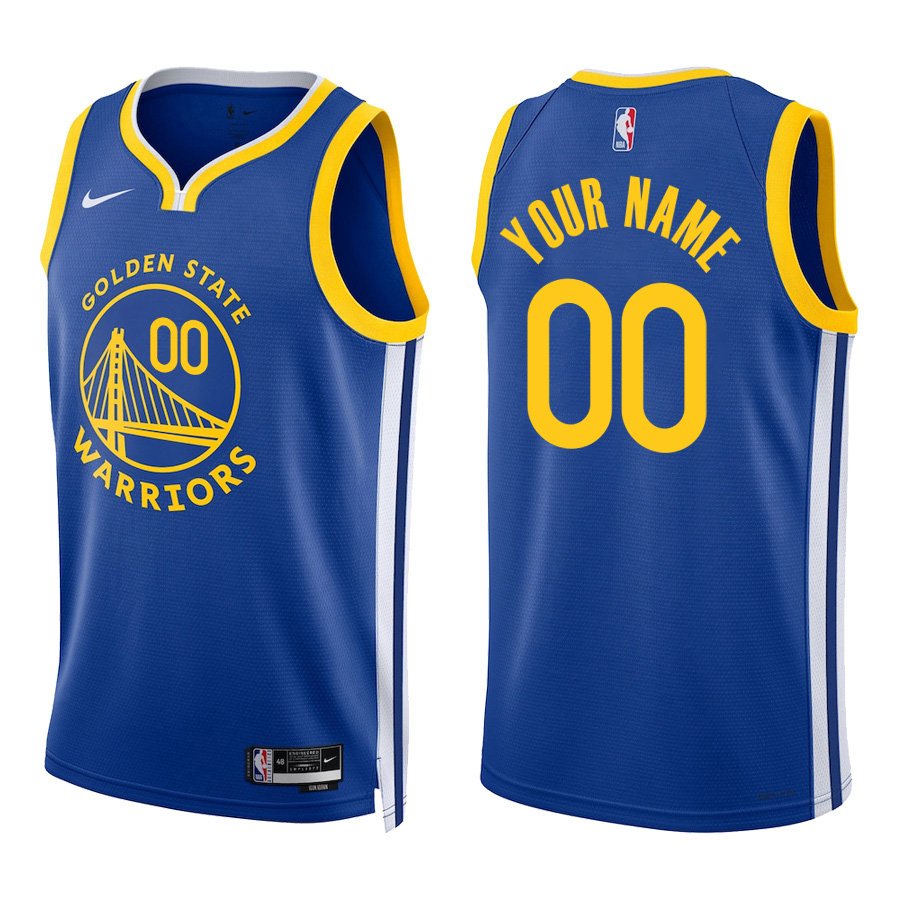 Golden State Warriors #00 Custom Name And Number Royal Blue Stitched Jersey