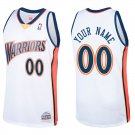 Golden State Warriors #00 Custom Name And Number White Throwback Stitched Jersey