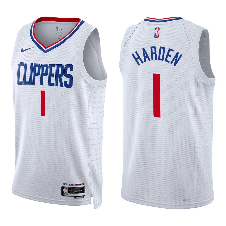 Los Angeles Clippers #1 James Harden White Stitched Jersey