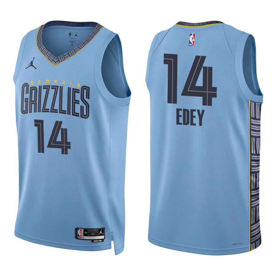 Memphis Grizzlies #14 Zach Edey Light Blue Stitched Jersey