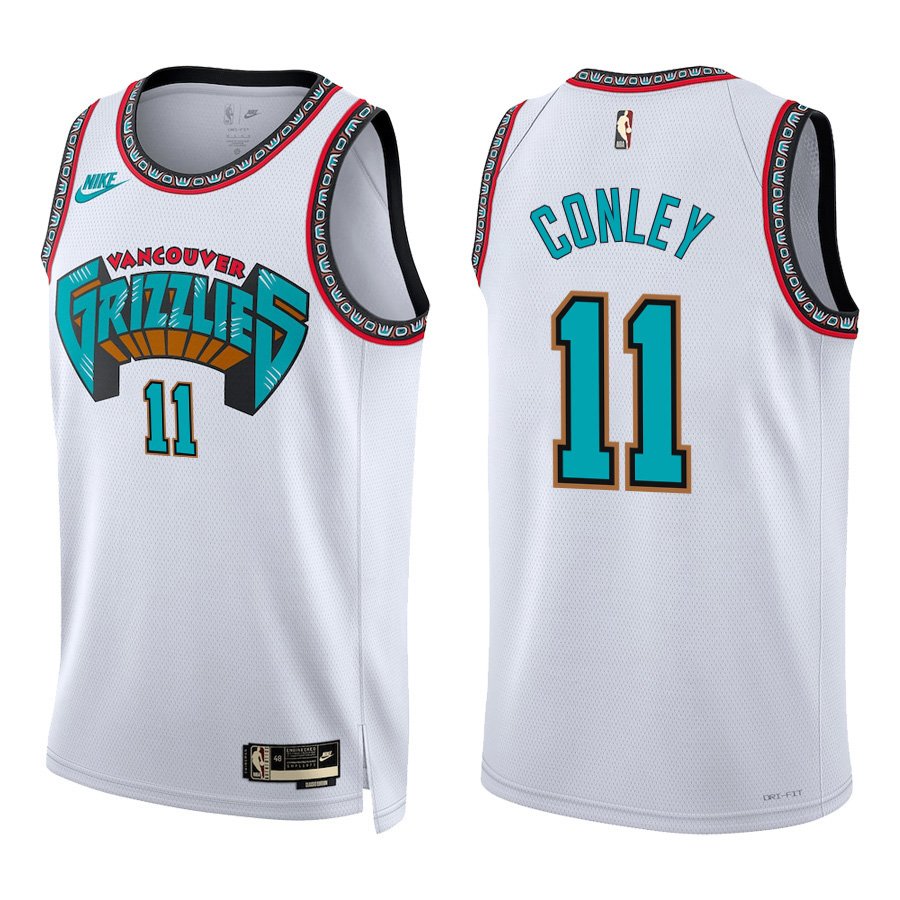 Memphis Grizzlies #11 Mike Conley Jr. White Classic Stitched Jersey