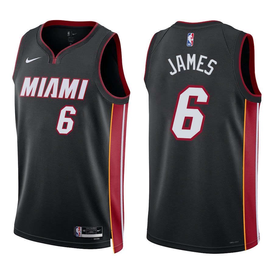 Miami Heat #6 LeBron James Black Stitched Jersey