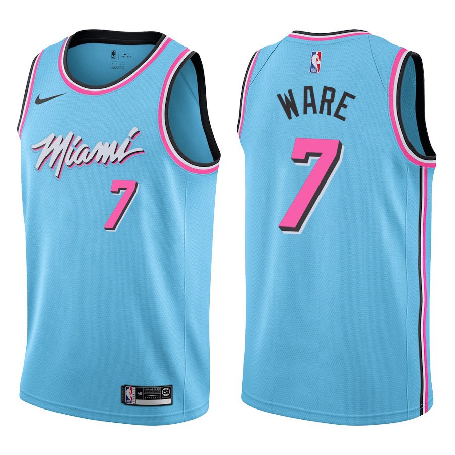 Miami Heat #7 Kel'el Ware Light Blue Stitched Jersey
