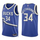Milwaukee Bucks #34 Giannis Antetokounmpo Royal Blue Stitched Jersey