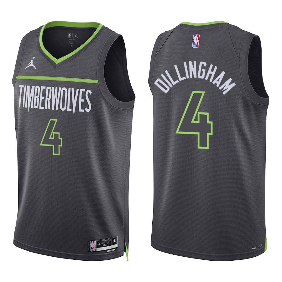 Minnesota Timberwolves #4 Rob Dillingham Black Statement Stitched Jersey