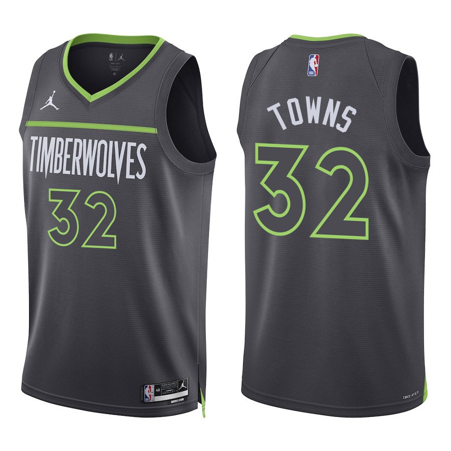 Minnesota Timberwolves #32 Karl-Anthony Towns Black Statement Stitched Jersey