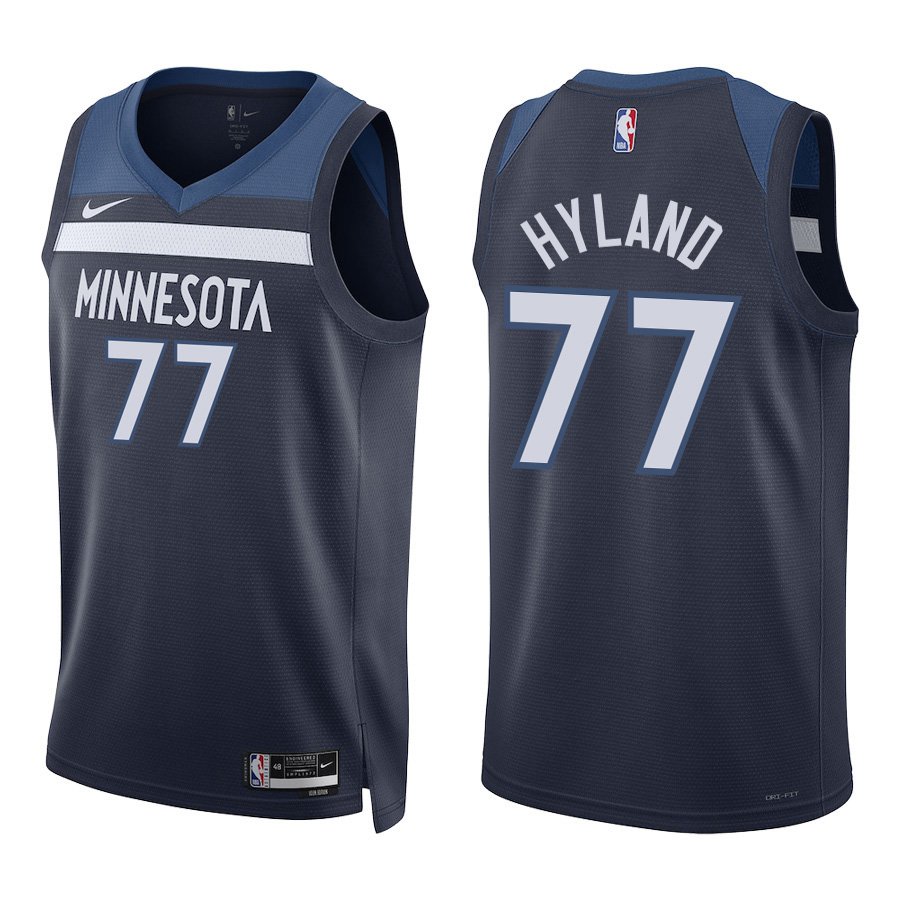 Minnesota Timberwolves #77 Bones Hyland Navy Stitched Jersey