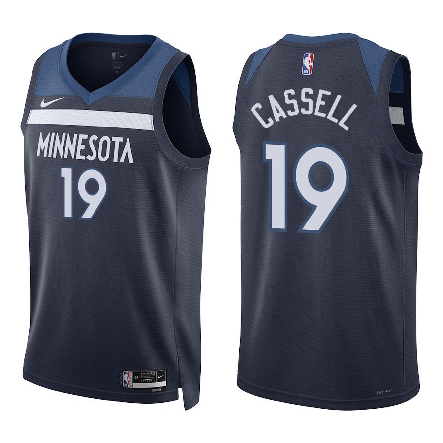 Minnesota Timberwolves #19 Sam Cassell Navy Stitched Jersey