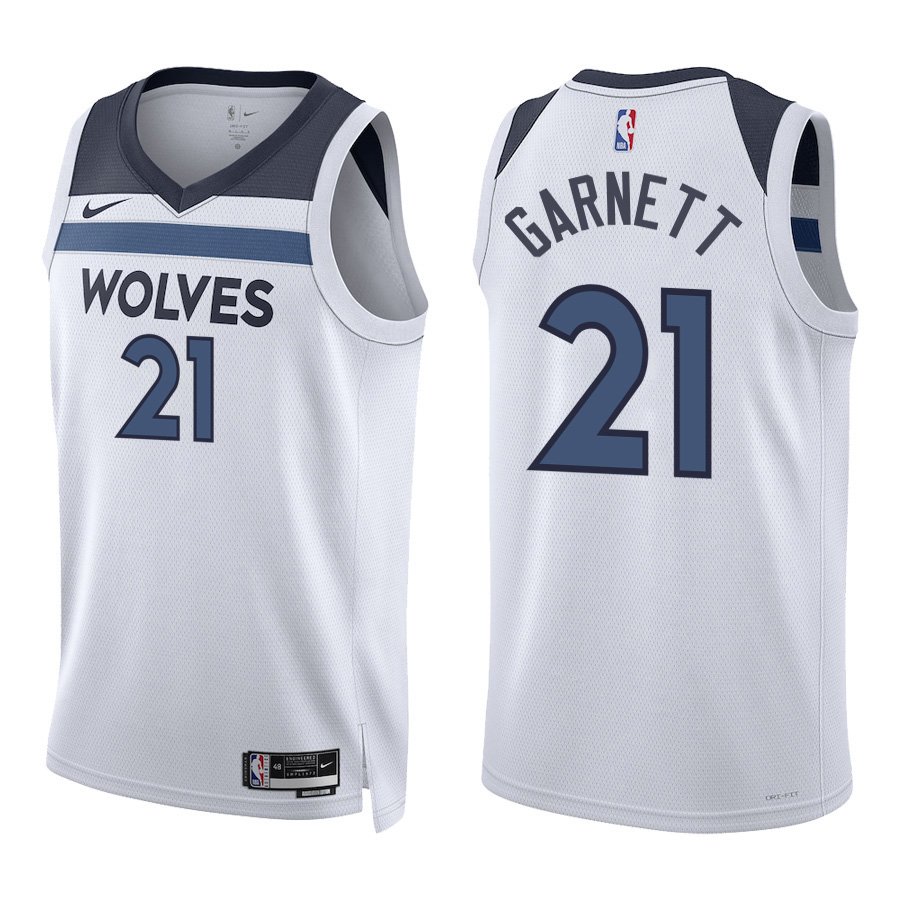 Minnesota Timberwolves #21 Kevin Garnett White Stitched Jersey