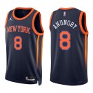 New York Knicks #8 OG Anunoby Navy Stitched Jersey