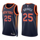 New York Knicks #25 Mikal Bridges Navy Stitched Jersey