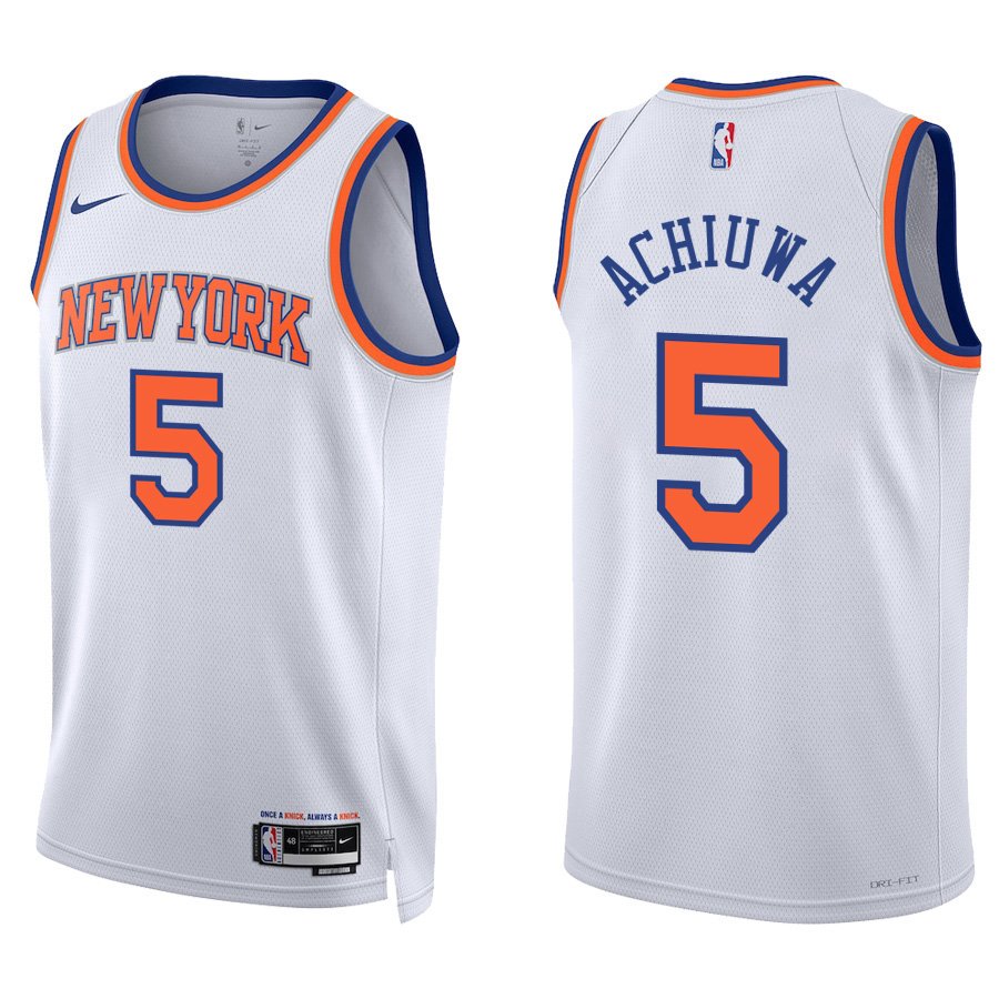 New York Knicks #5 Precious Achiuwa White Stitched Jersey