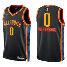 Oklahoma City Thunder #0 Russell Westbrook Navy City Stitched Jersey