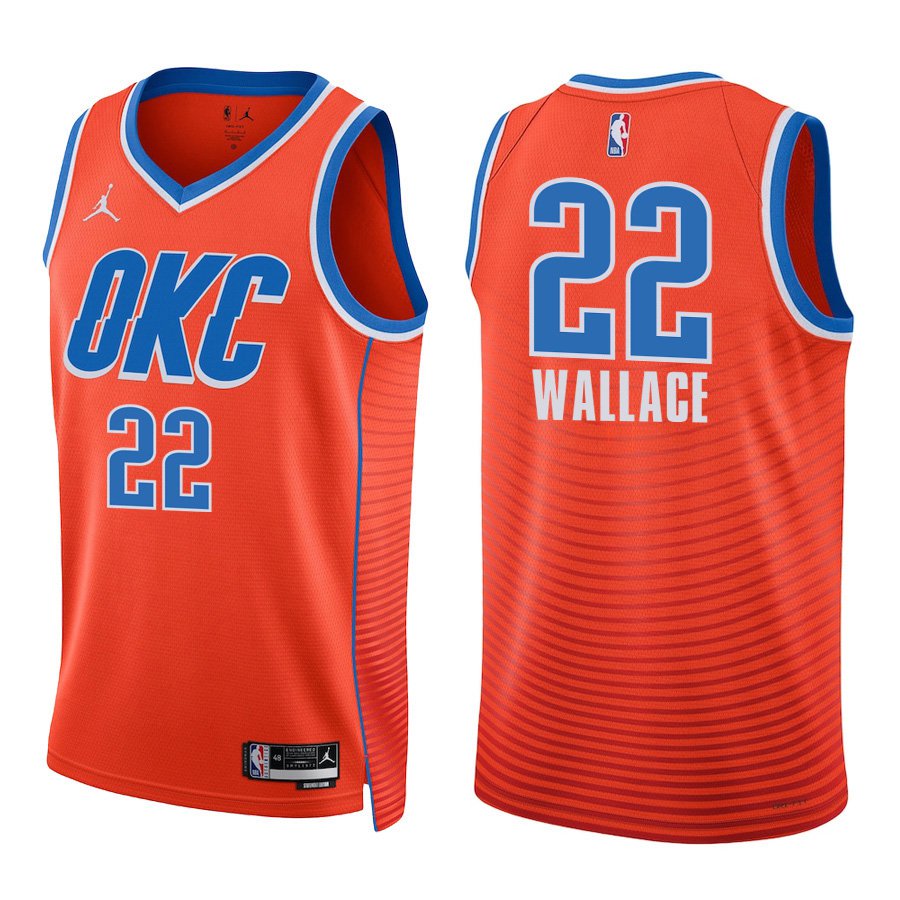 Oklahoma City Thunder #22 Cason Wallace Orange Stitched Jersey