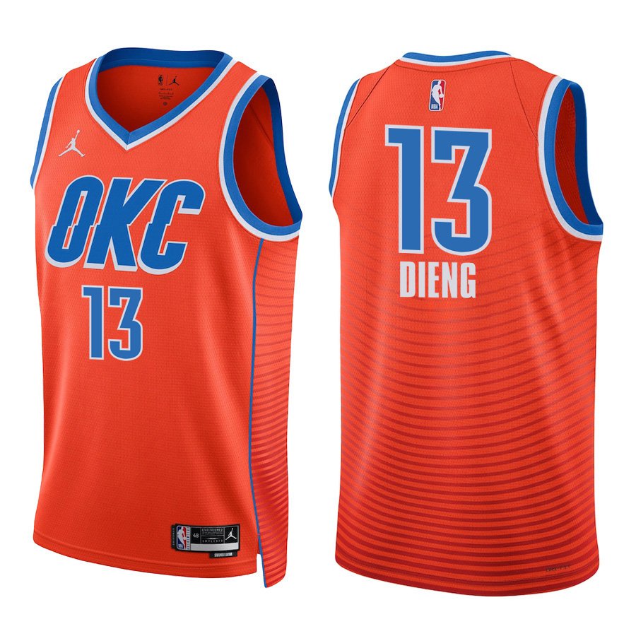 Oklahoma City Thunder #13 Ousmane Dieng Orange Stitched Jersey