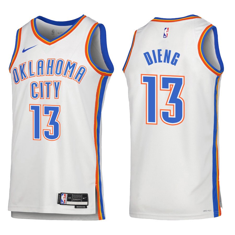 Oklahoma City Thunder #13 Ousmane Dieng White Stitched Jersey