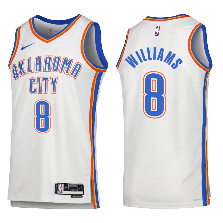 Oklahoma City Thunder #8 Jalen Williams White Stitched Jersey