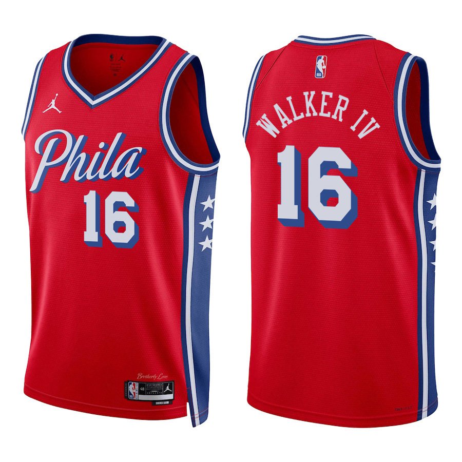 Philadelphia 76ers #16 Lonnie Walker IV Red Stitched Jersey