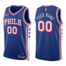 Philadelphia 76ers #00 Custom Name And Number Royal Blue Stitched Jersey