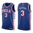 Philadelphia 76ers #3 Allen Iverson Royal Blue Stitched Jersey