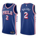 Philadelphia 76ers #2 Moses Malone Royal Blue Stitched Jersey