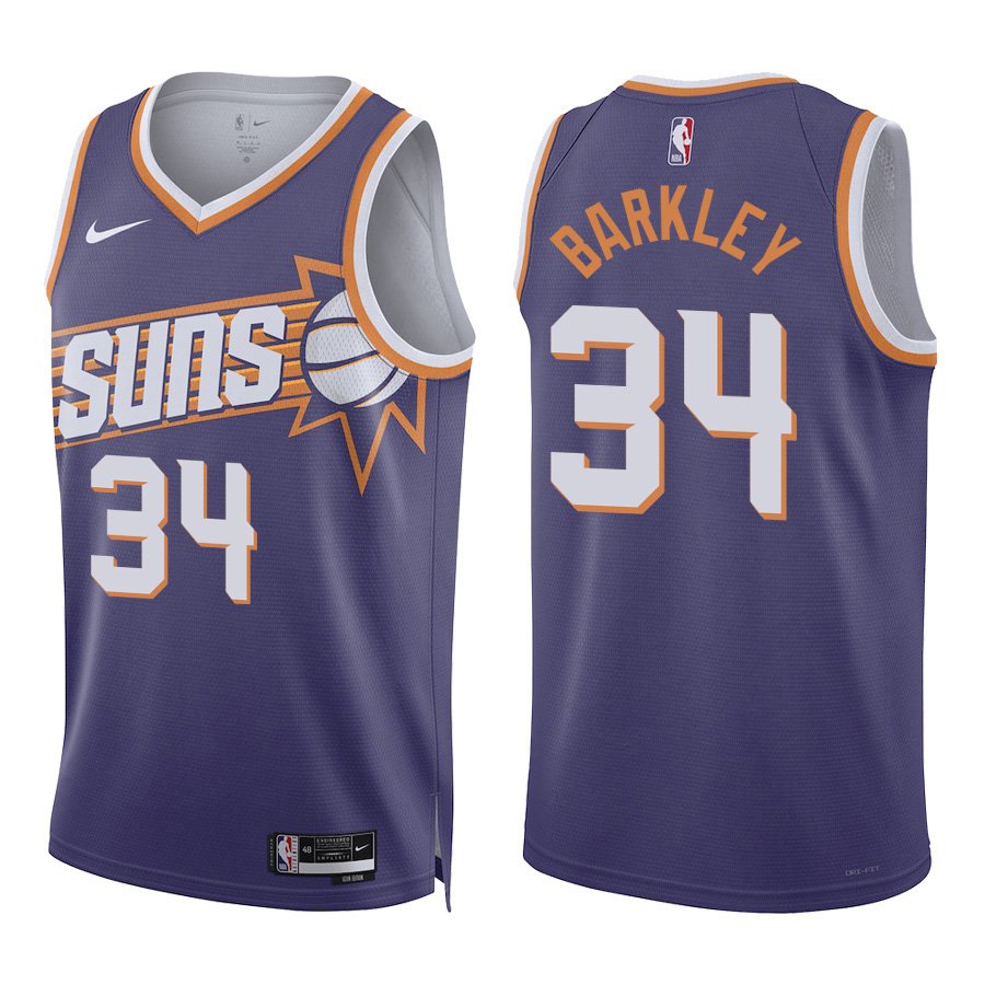 Phoenix Suns #34 Charles Barkley Purple New Stitched Jersey