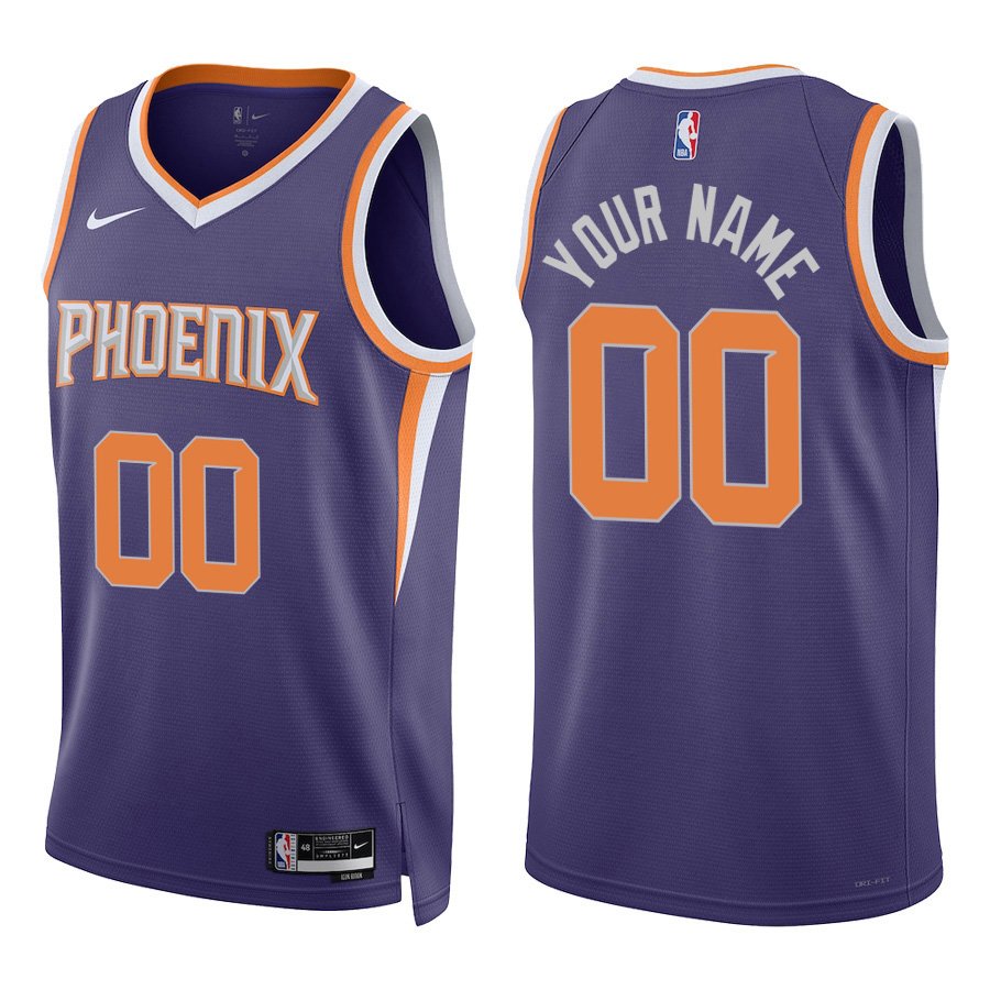 Phoenix Suns #00 Custom Name And Number Purple Stitched Jersey