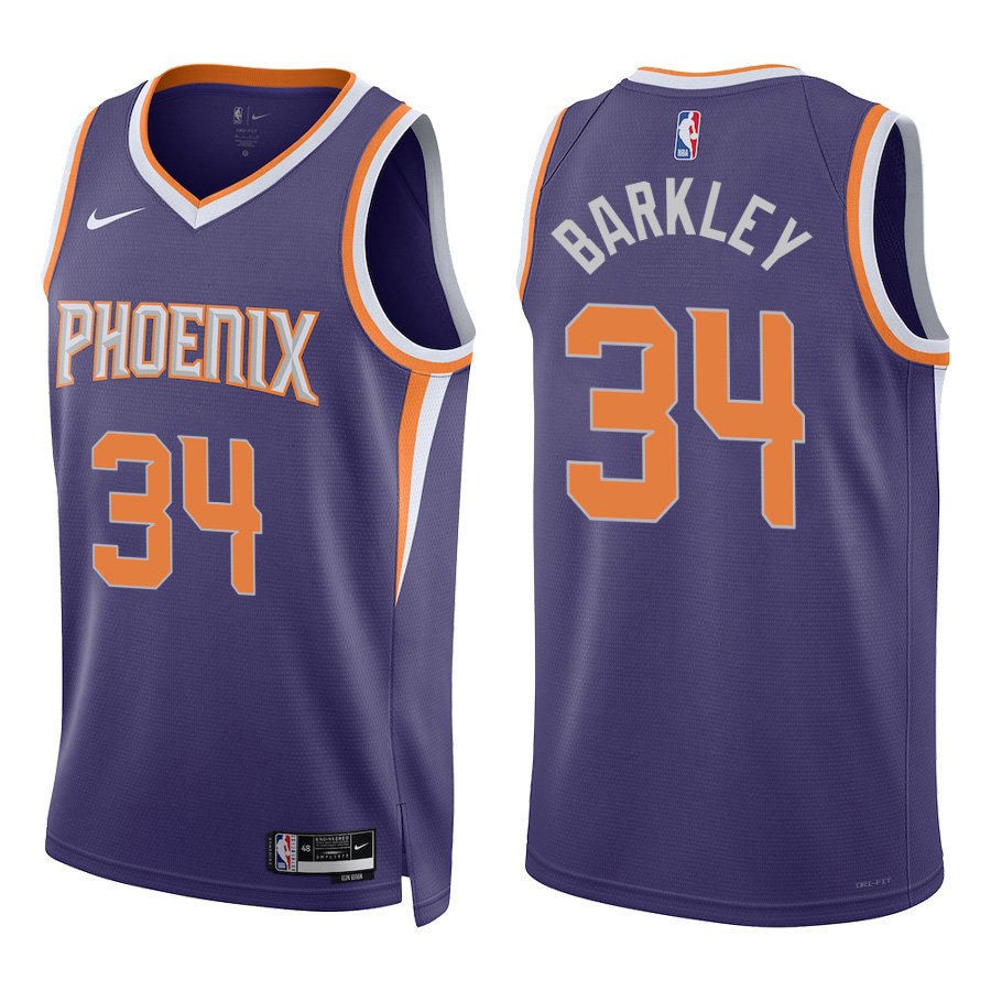 Phoenix Suns #34 Charles Barkley Purple Stitched Jersey