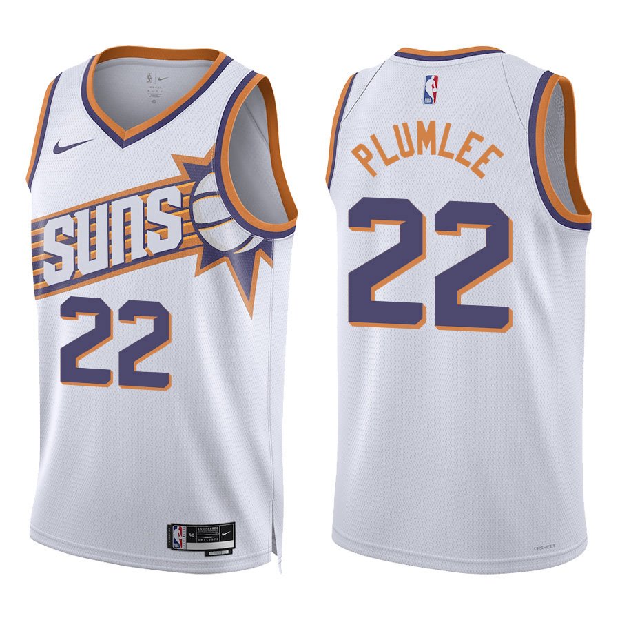 Phoenix Suns #22 Mason Plumlee White New Stitched Jersey