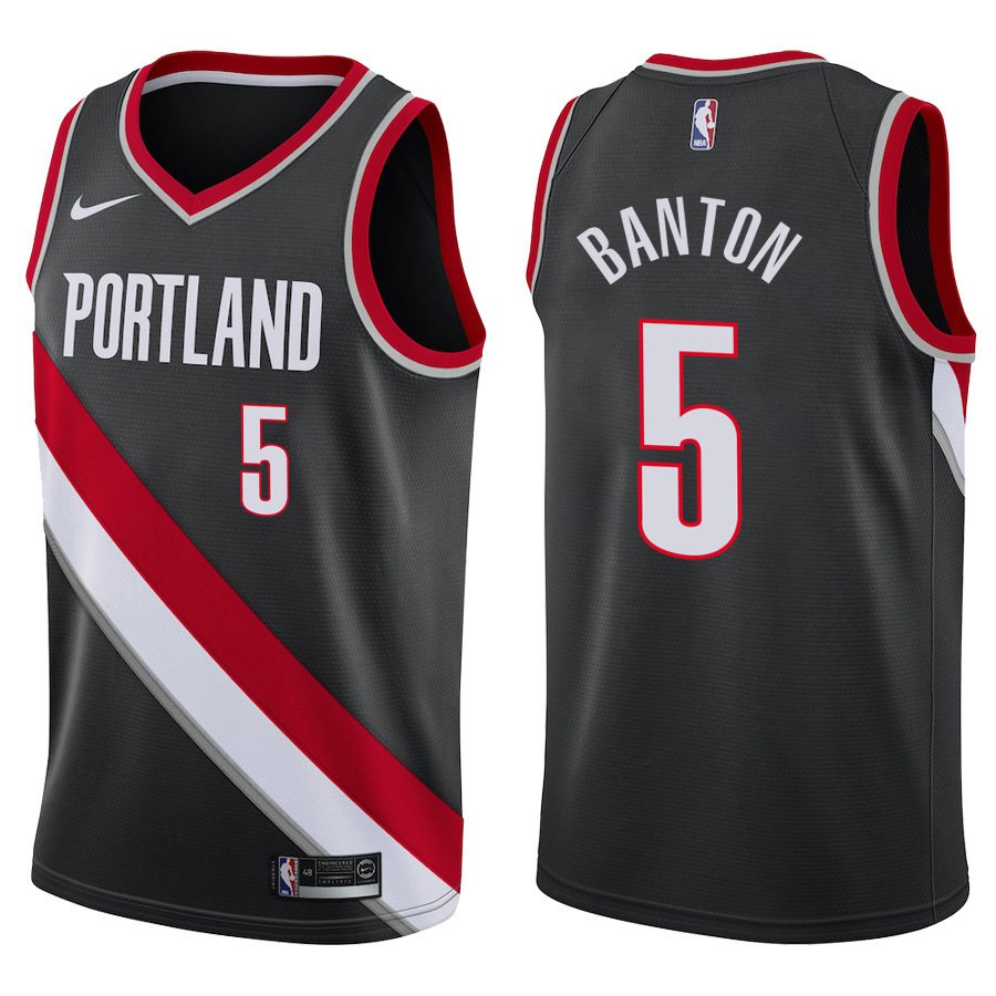 Portland Trail Blazers #5 Dalano Banton Black Stitched Jersey