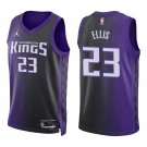 Sacramento Kings #23 Keon Ellis Black Purple Statement Stitched Jersey