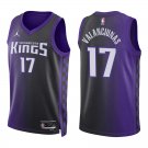 Sacramento Kings #17 Jonas Valanciunas Black Purple Statement Stitched Jersey