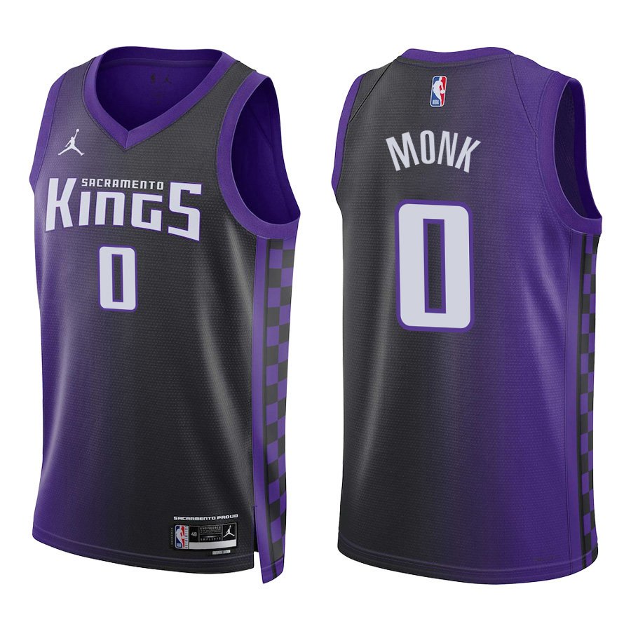 Sacramento Kings #0 Malik Monk Black Purple Statement Stitched Jersey