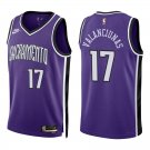 Sacramento Kings #17 Jonas Valanciunas Purple Throwback Stitched Jersey
