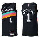 San Antonio Spurs #1 Victor Wembanyama Black Rainbow Stitched Jersey