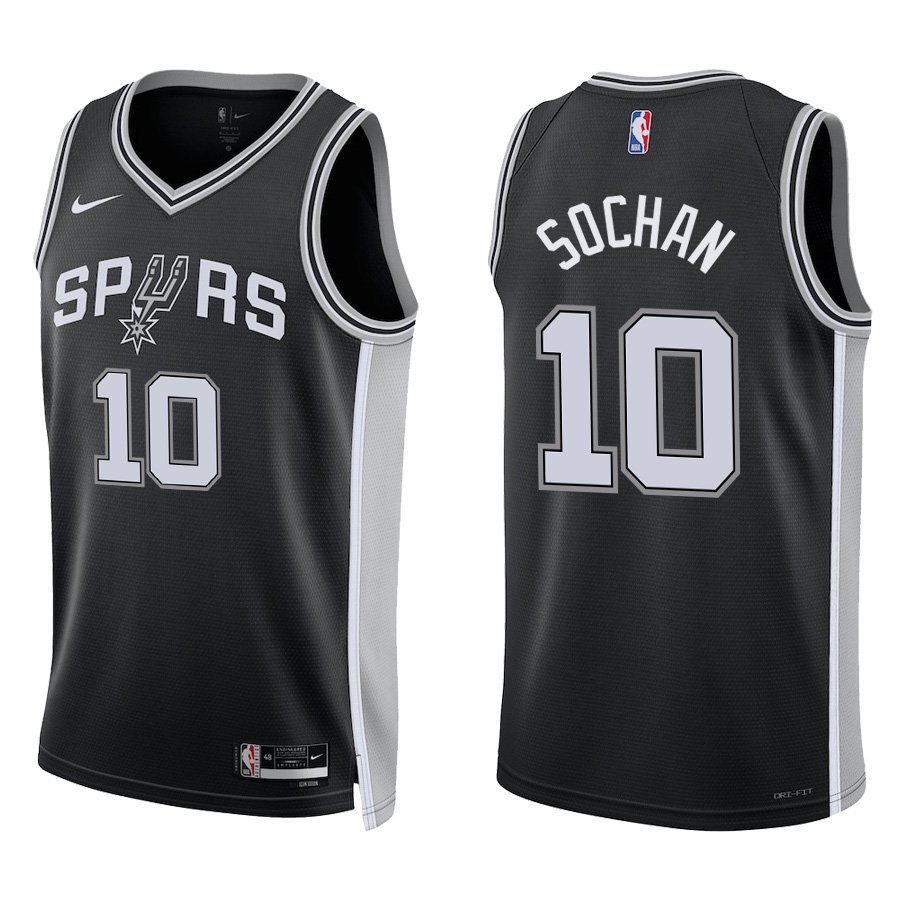 San Antonio Spurs #10 Jeremy Sochan Black Stitched Jersey
