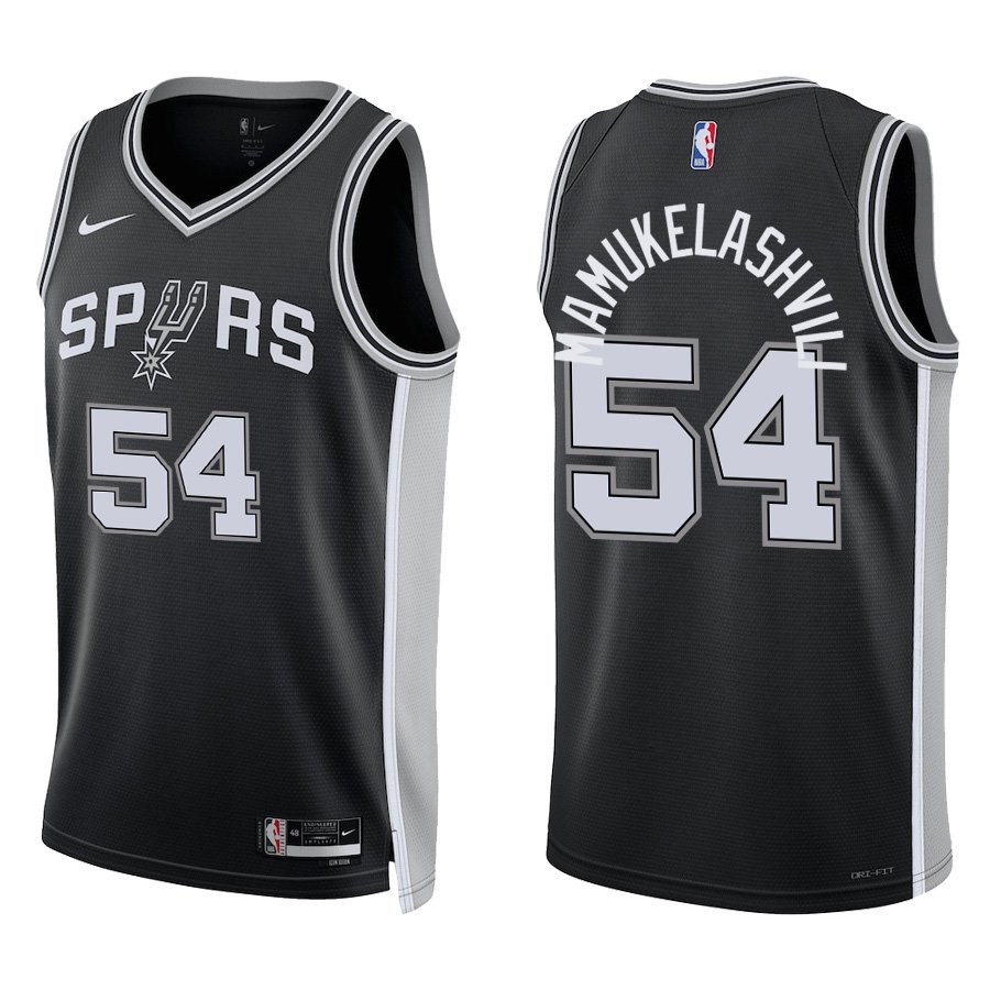 San Antonio Spurs #54 Sandro Mamukelashvili Black Stitched Jersey