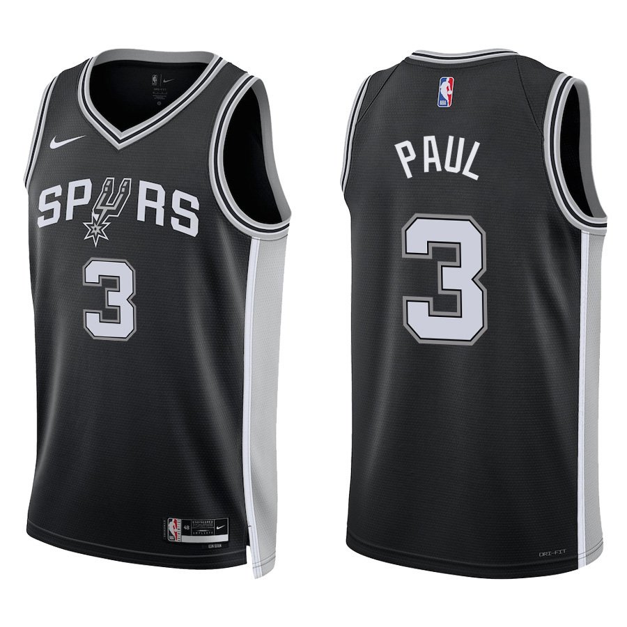 San Antonio Spurs #3 Chris Paul Black Stitched Jersey