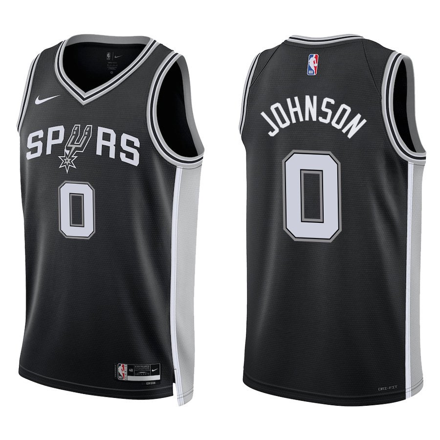 San Antonio Spurs #0 Keldon Johnson Black Stitched Jersey