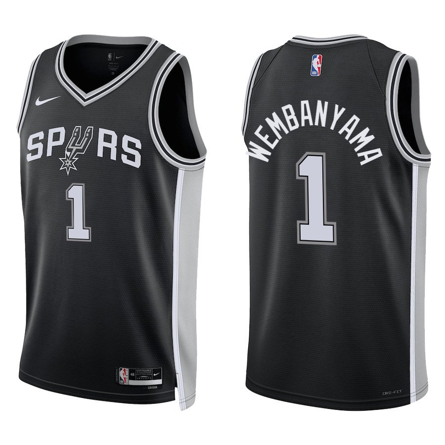 San Antonio Spurs #1 Victor Wembanyama Black Stitched Jersey