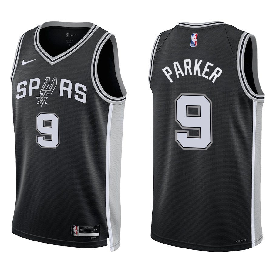 San Antonio Spurs #9 Tony Parker Black Stitched Jersey