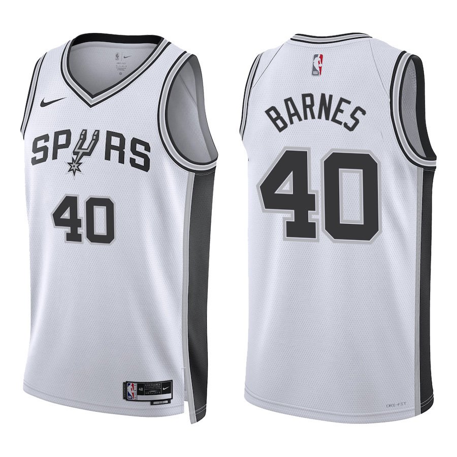 San Antonio Spurs #40 Harrison Barnes White Stitched Jersey