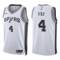 San Antonio Spurs #4 De'Aaron Fox White Stitched Jersey