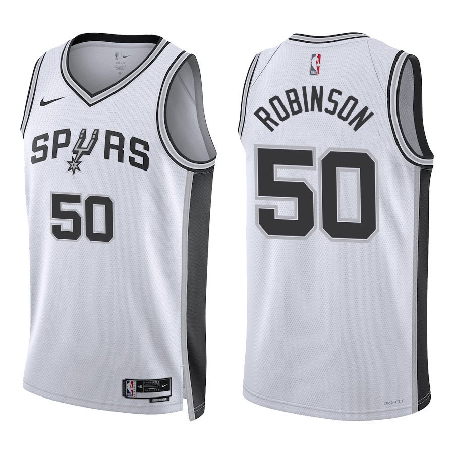 San Antonio Spurs #50 David Robinson White Stitched Jersey