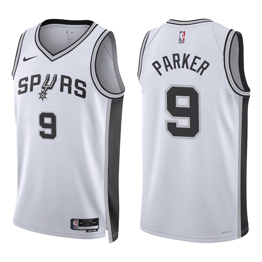 San Antonio Spurs #9 Tony Parker White Stitched Jersey
