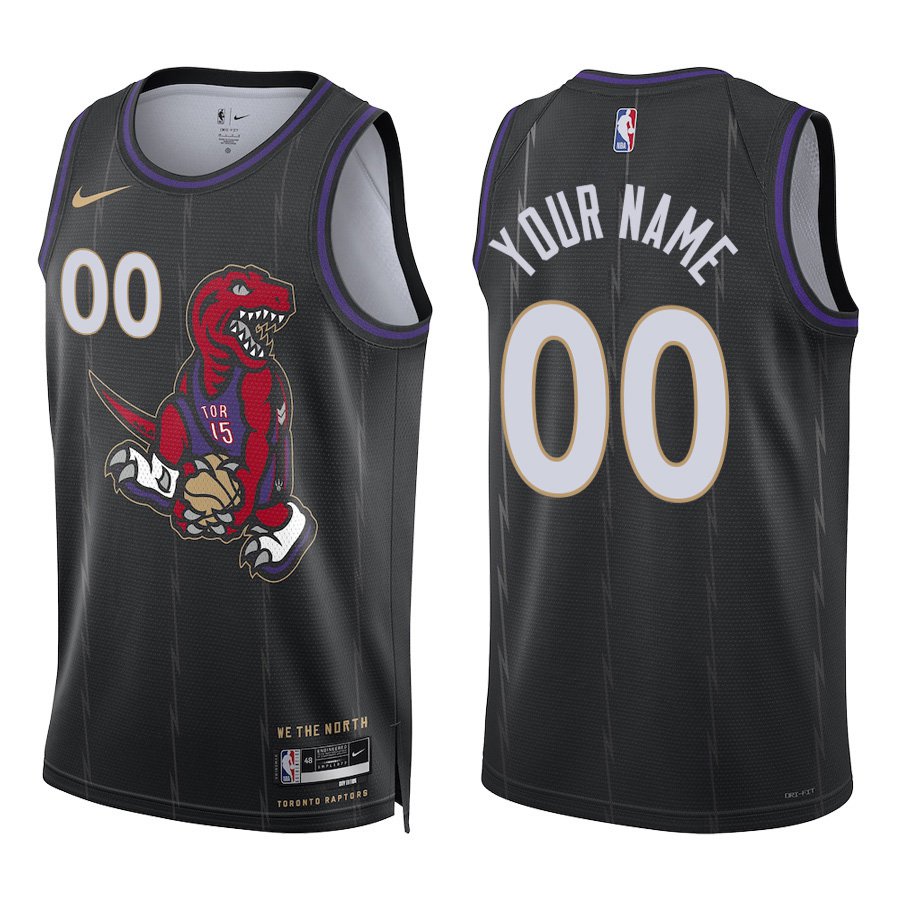 Toronto Raptors #00 Custom Name And Number Black City Stitched Jersey
