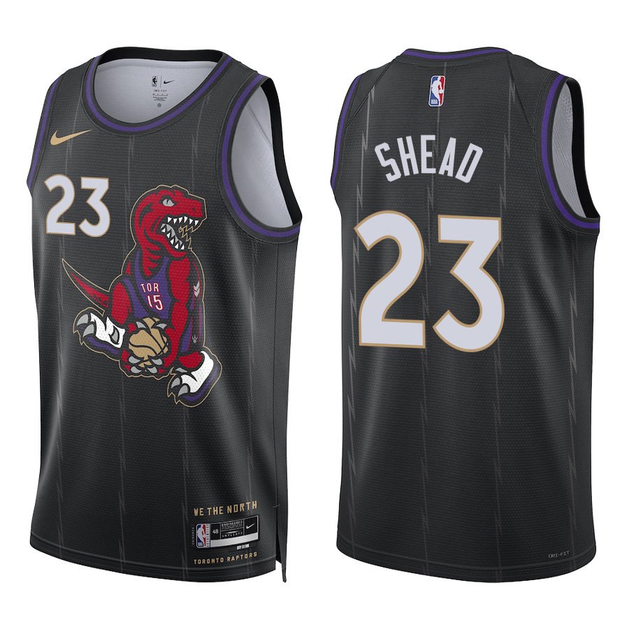 Toronto Raptors #23 Jamal Shead Black City Stitched Jersey