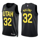 Utah Jazz #32 Karl Malone Black Stitched Jersey